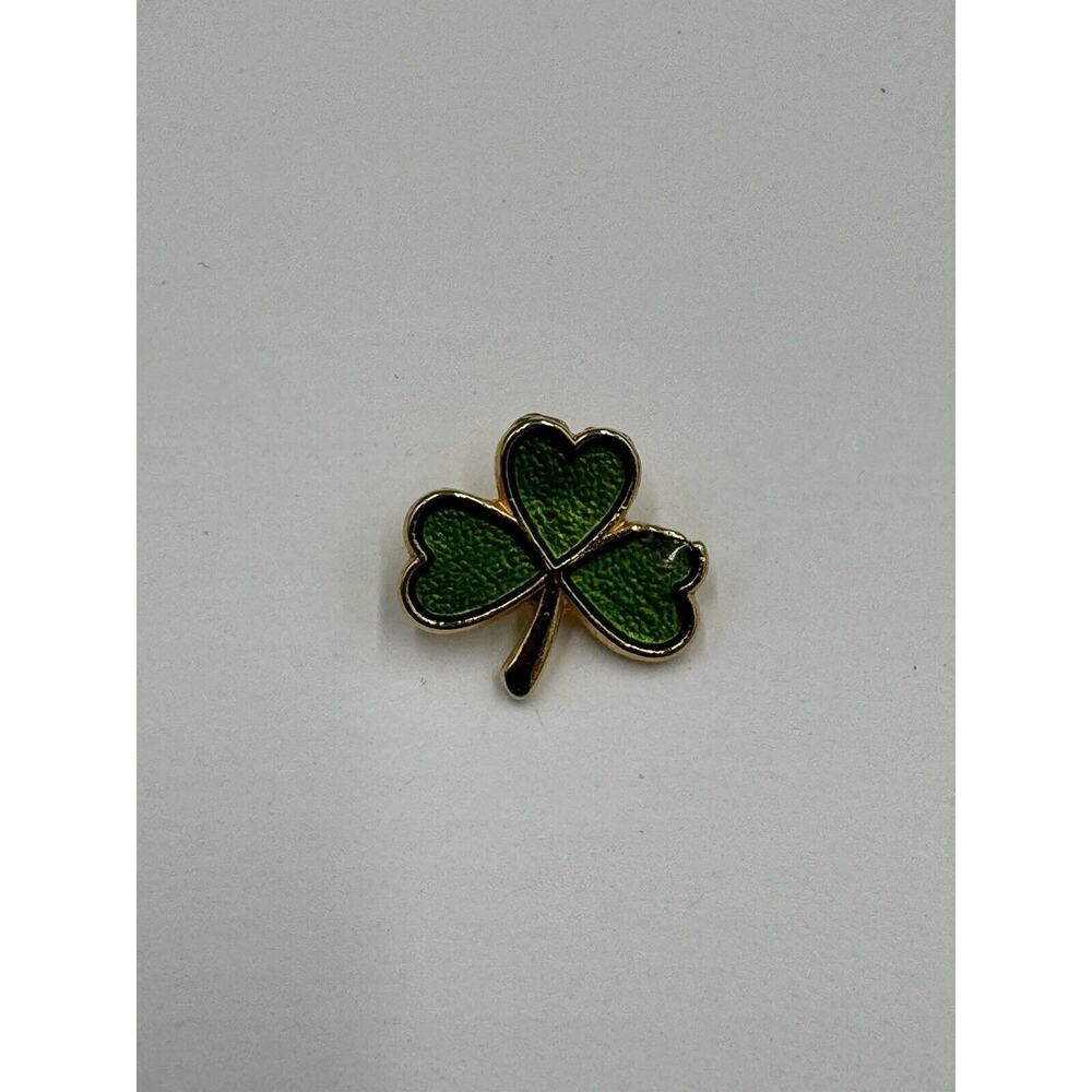 Green Shamrock 3 Leaf Clover Lapel Pin